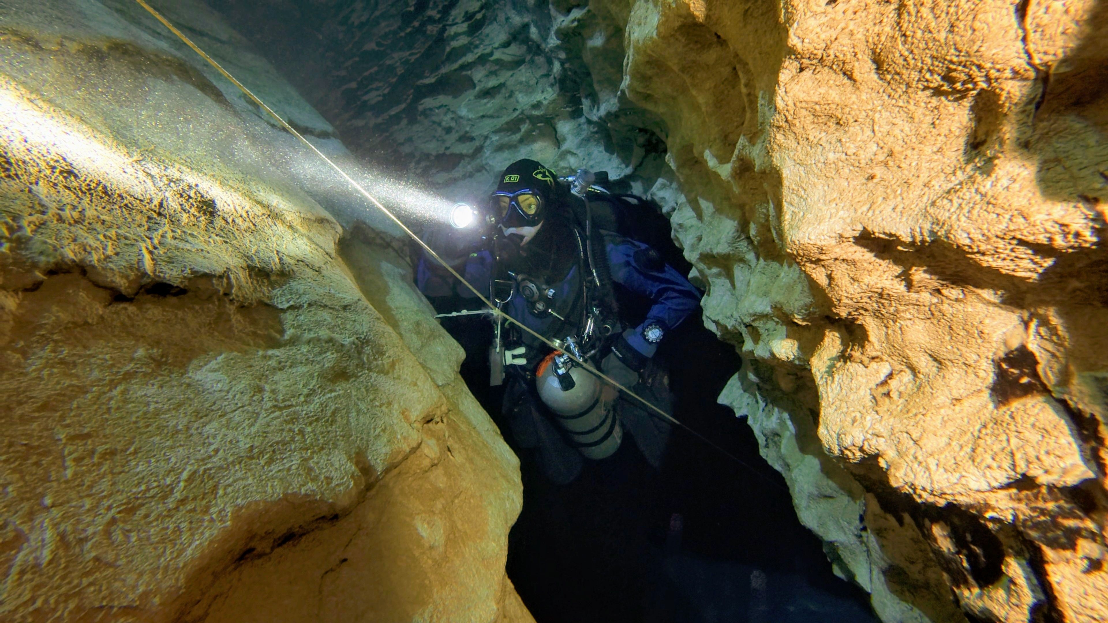 My sister exploring the cave, photo taken by me